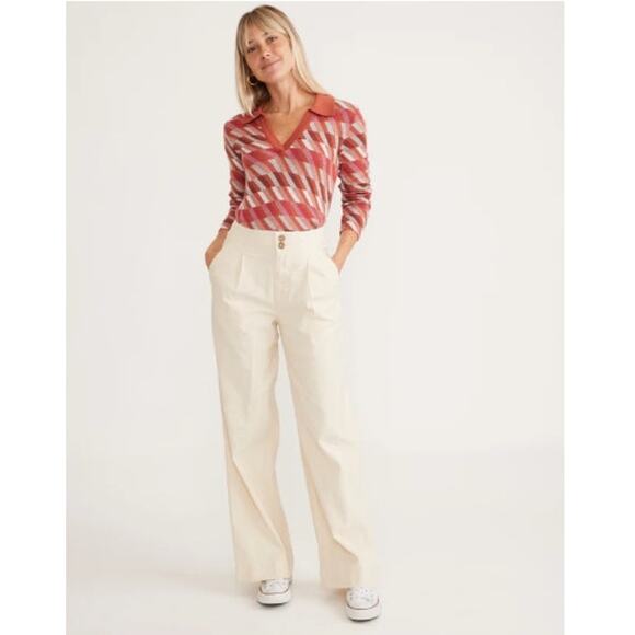 Marine Layer Women's Flora High-Waisted Wide-Leg Pants Size 6 - Picture 1 of 14